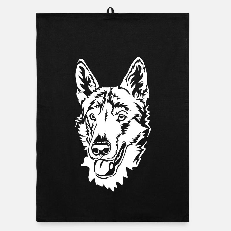 Tête de loup-garou tchèque « Black Edition » Torchon bio