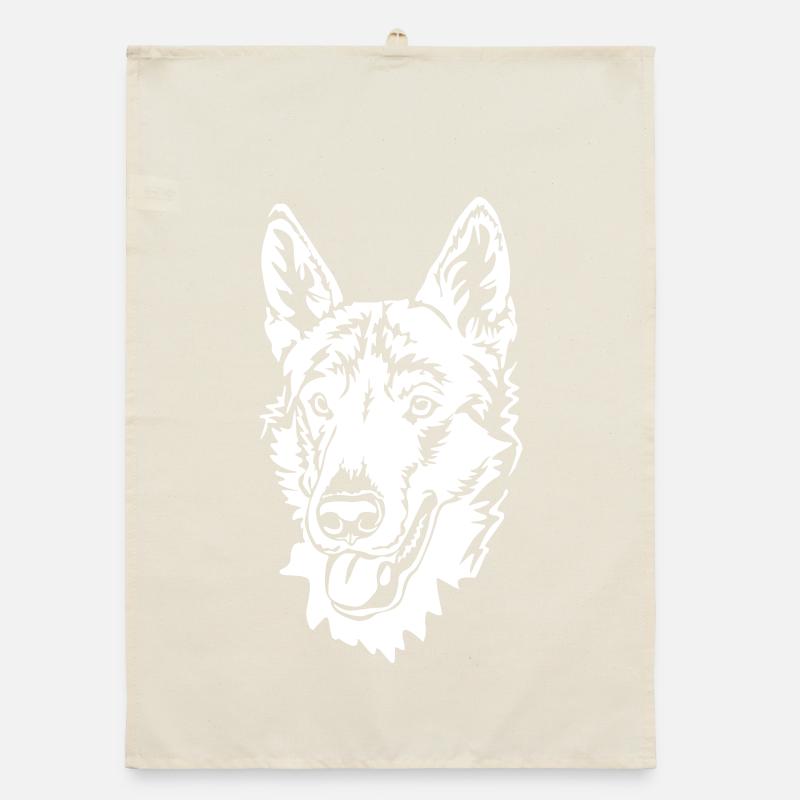 Czech Wolfhound Head "Black Edition" Organic dish towel