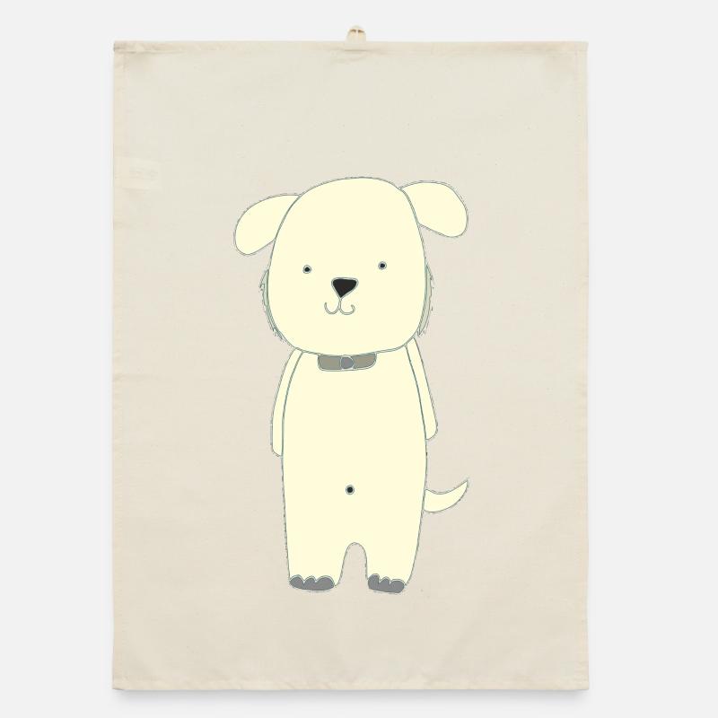 hund gelb Organic Geschirrtuch