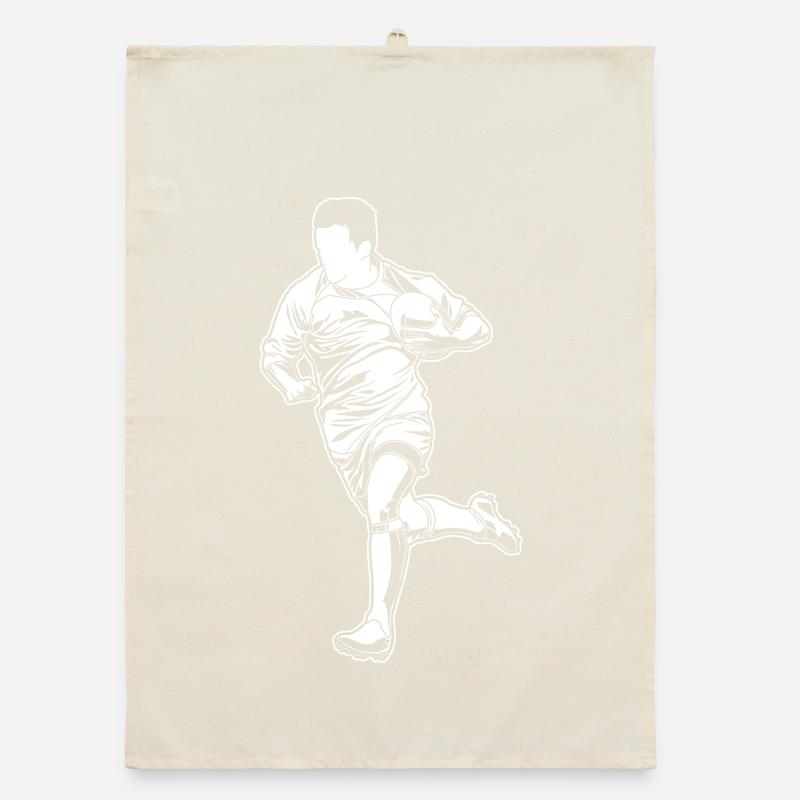 Rugby player drawing Organic dish towel