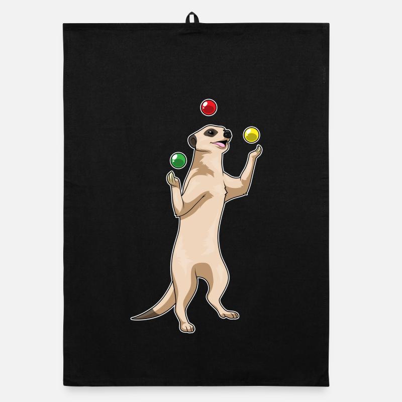 Meerkat juggler juggling Organic dish towel