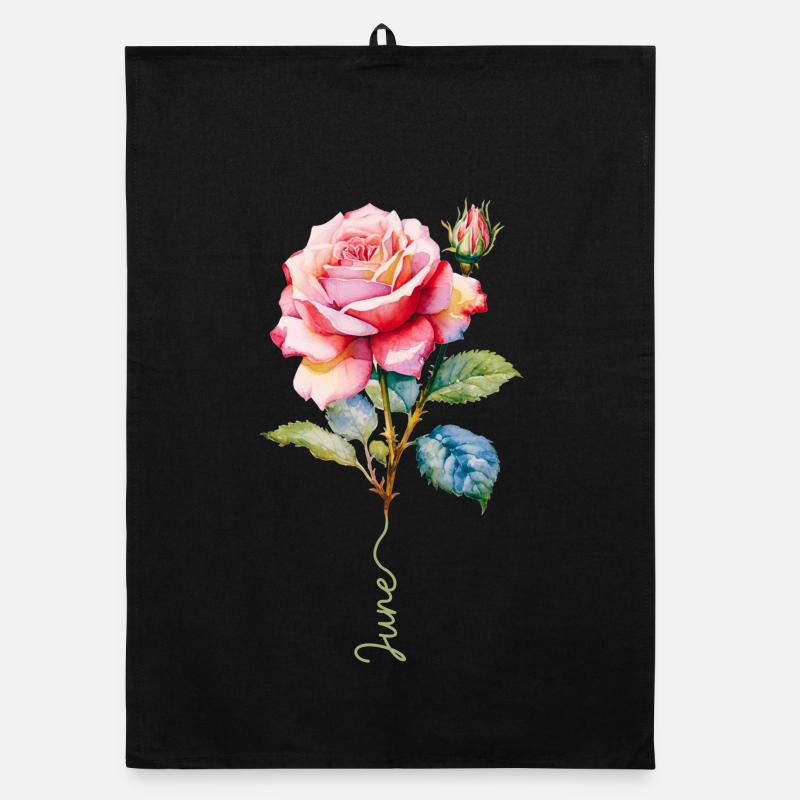 Painted Pink with Vibrant Details Organic dish towel