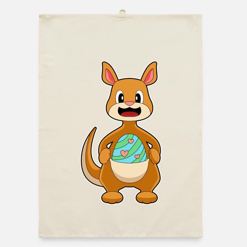 Kangaroo Easter Easter Egg Organic dish towel