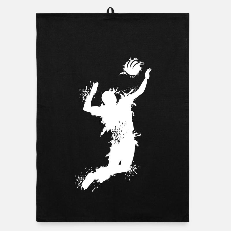 Volleyball Angriff Explosion Beachvolleyball Logo Organic Geschirrtuch