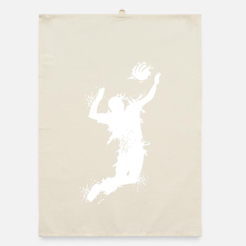 Volleyball Attack Explosion Beach Volleyball Logo Organic dish towel