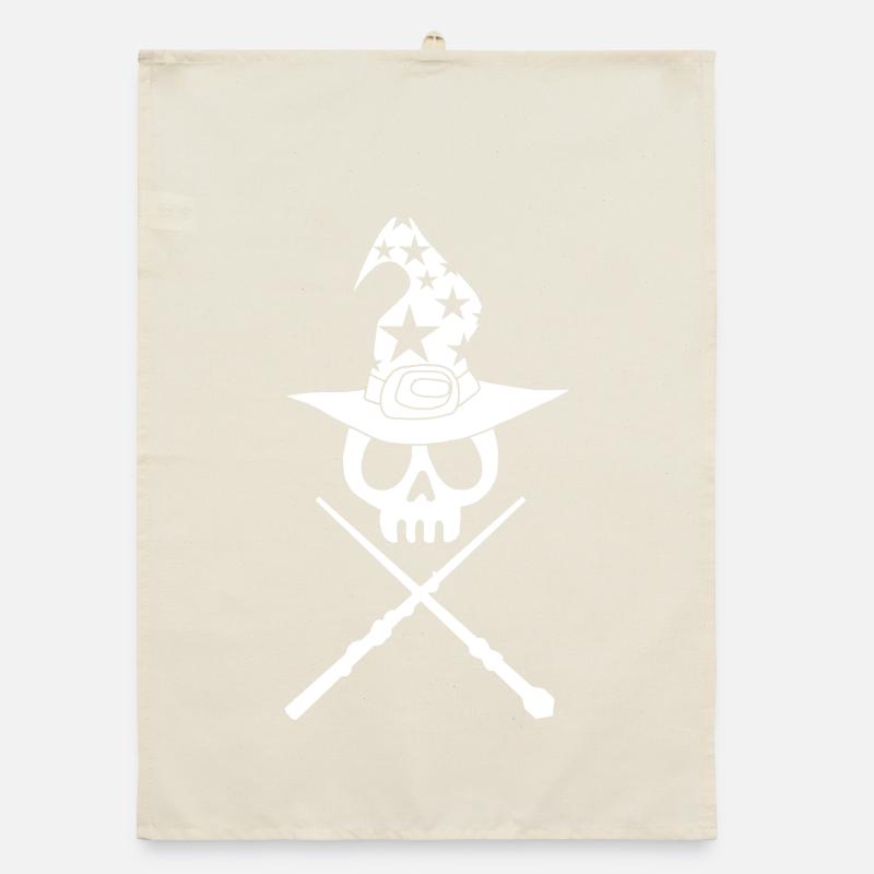 White Wizard's Skull Organic dish towel