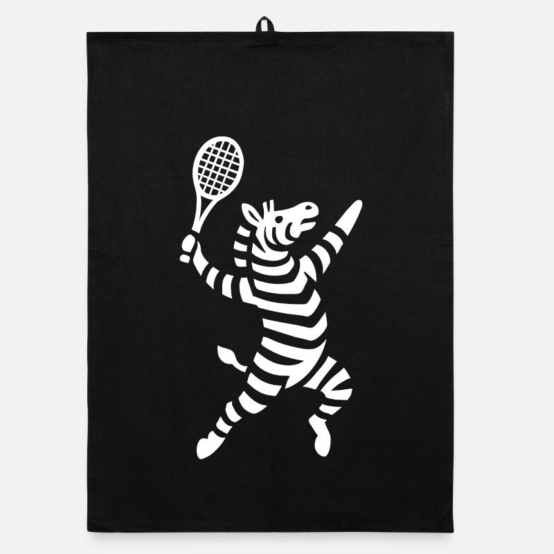 Minimalist Zebra Tennis Player Backhand Organic dish towel