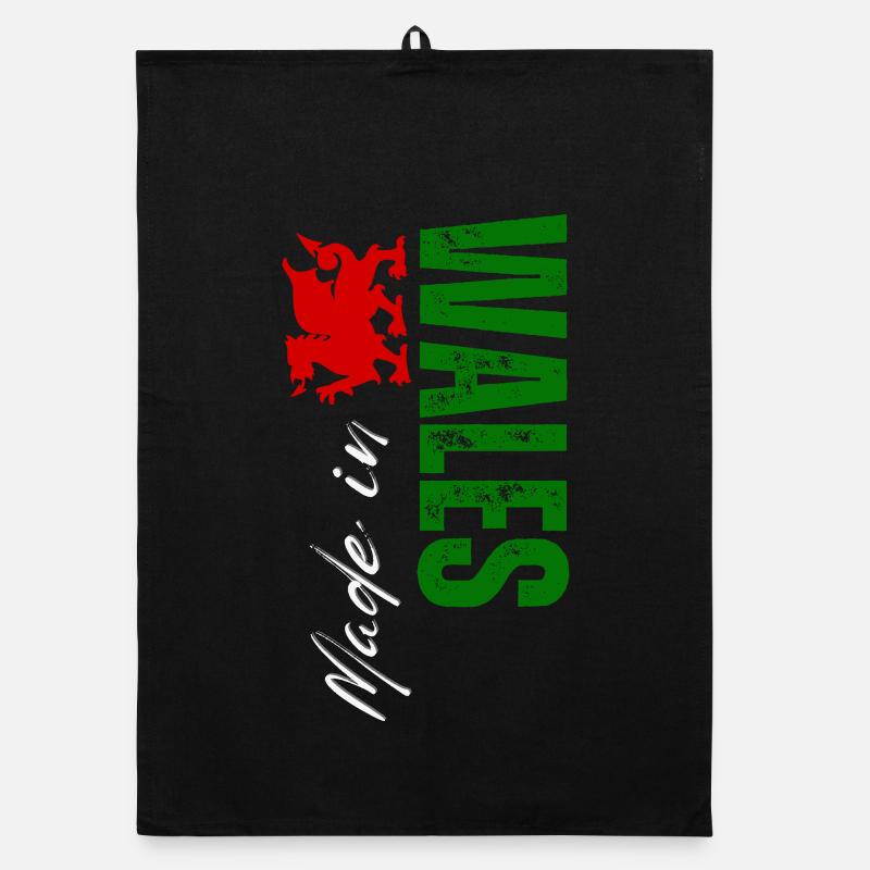 Made in Wales, vertical design Organic dish towel