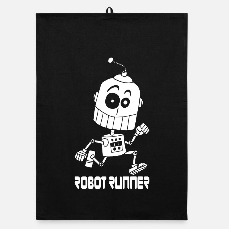 Robot blanc qui court Torchon bio