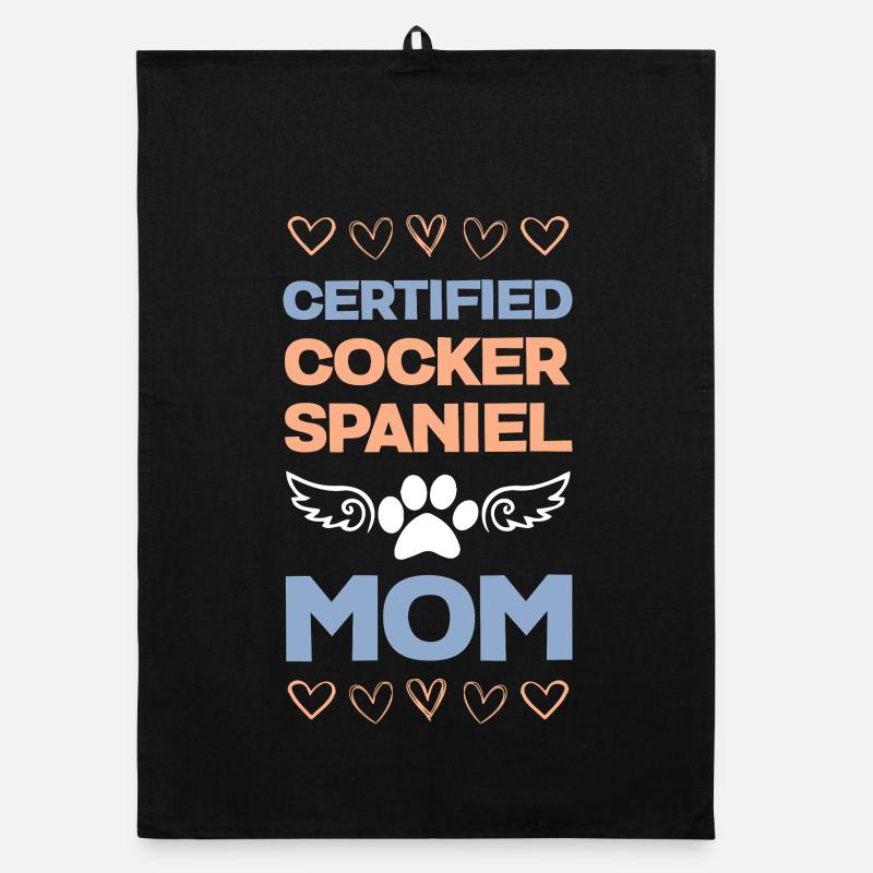 Certified Cocker Spaniel Mama Organic dish towel