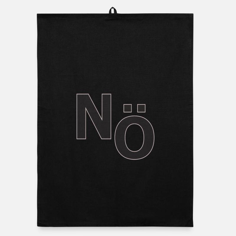 No – Minimal Typografie Statement Organic Geschirrtuch