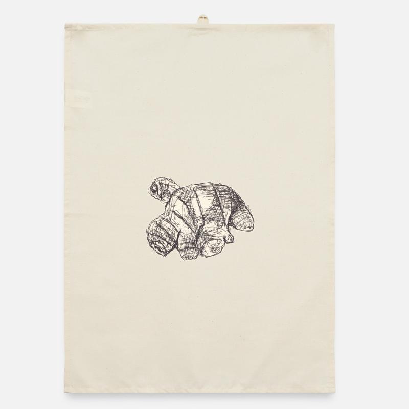 Ginger Sketch Organic dish towel