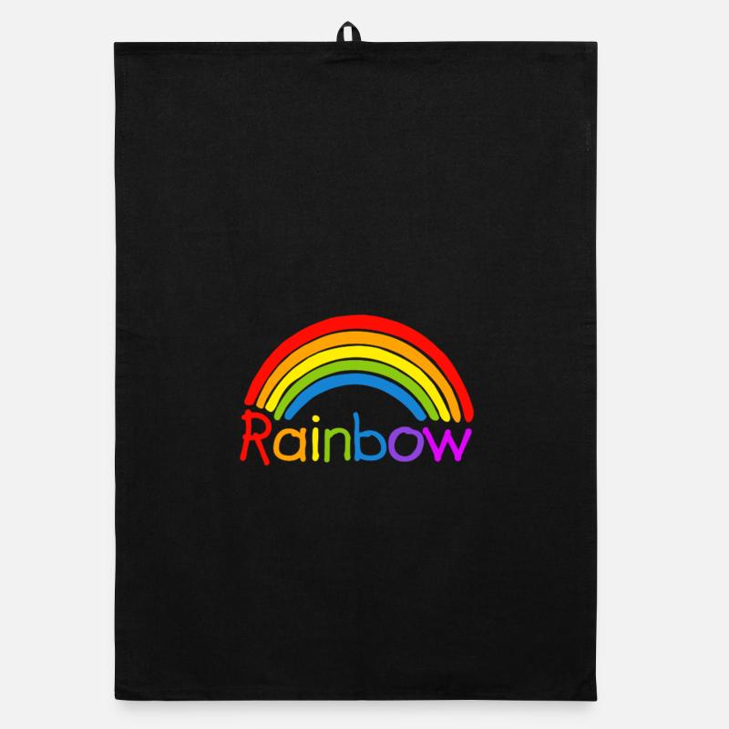 Arc en ciel arc en ciel LGBT - Torchon bio - noir