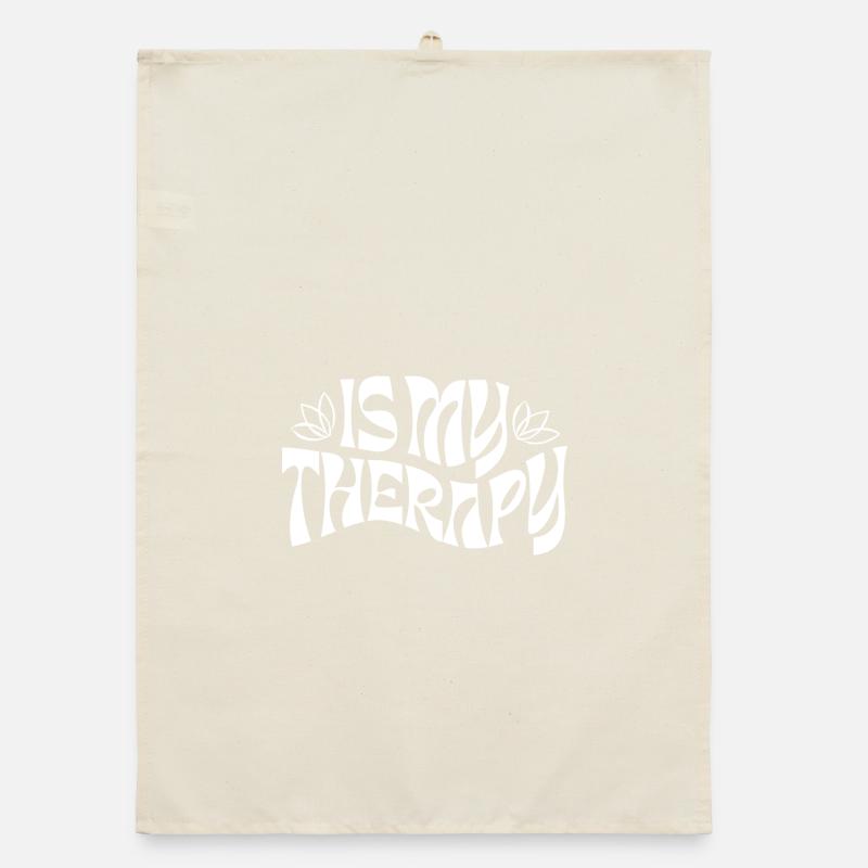 Is My Therapy – Retro Statement Organic Geschirrtuch