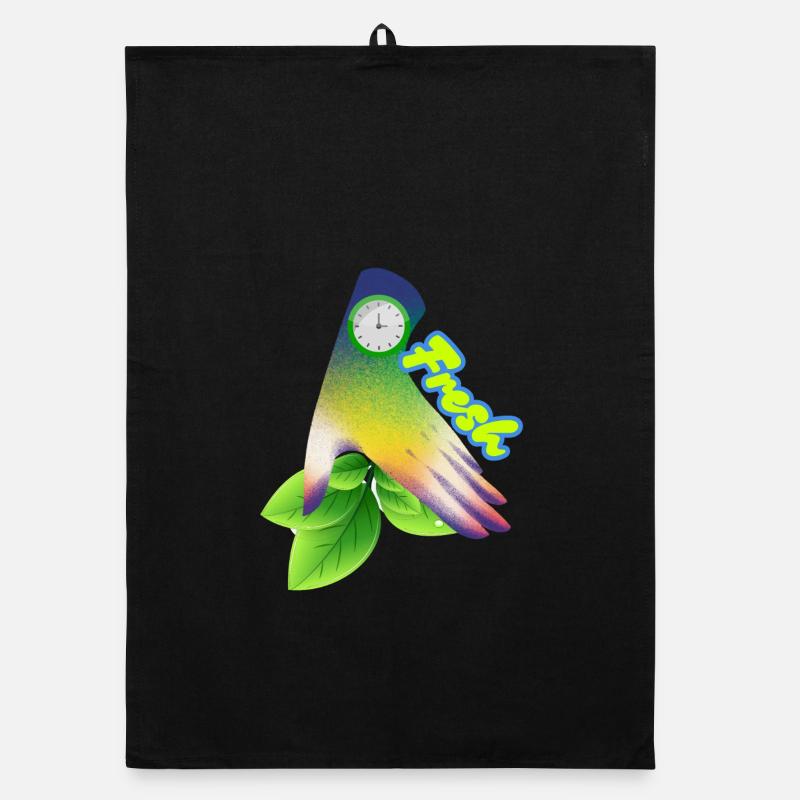 Fresh Gradient Leaf Clock Design Organic dish towel