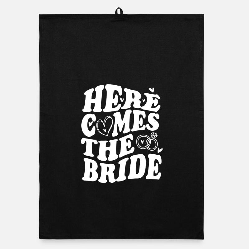 Here Comes the Bride – Hochzeit Statement Organic Geschirrtuch
