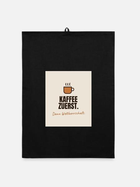 Kaffee - Organic Geschirrtuch - Schwarz