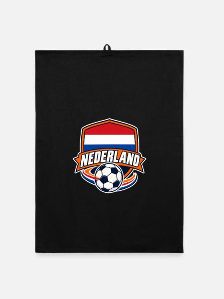 Niederlande Fußball - Organic Geschirrtuch - Schwarz