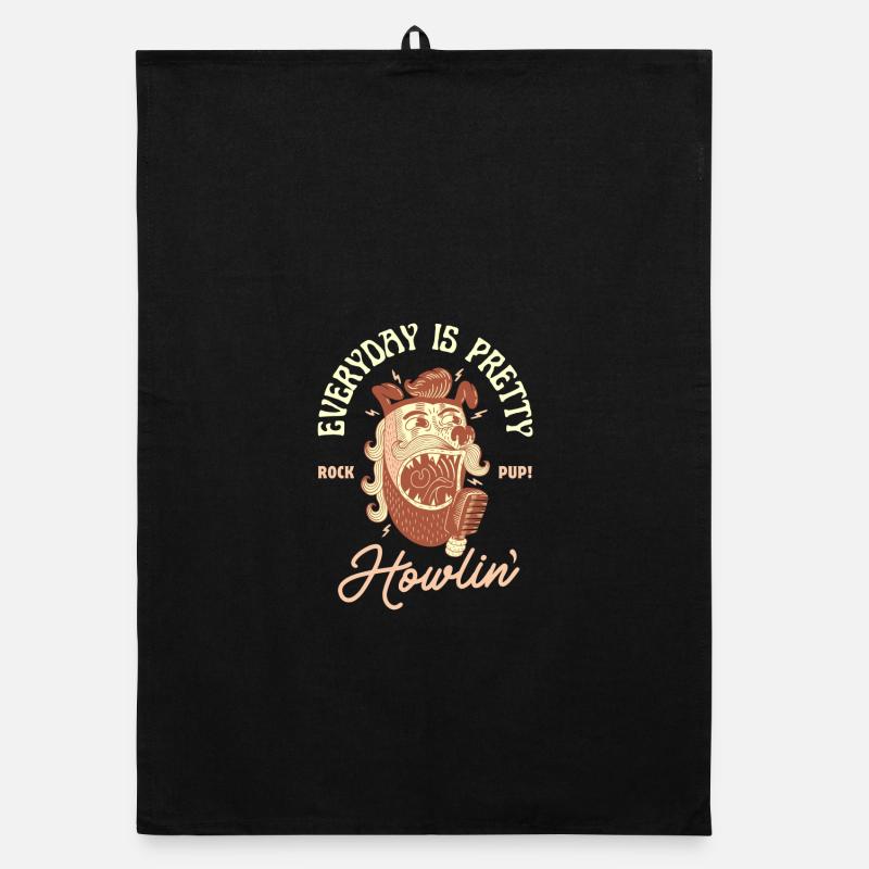 Everyday is Pretty Howlin' – Rockabilly Dog - Torchon bio - noir