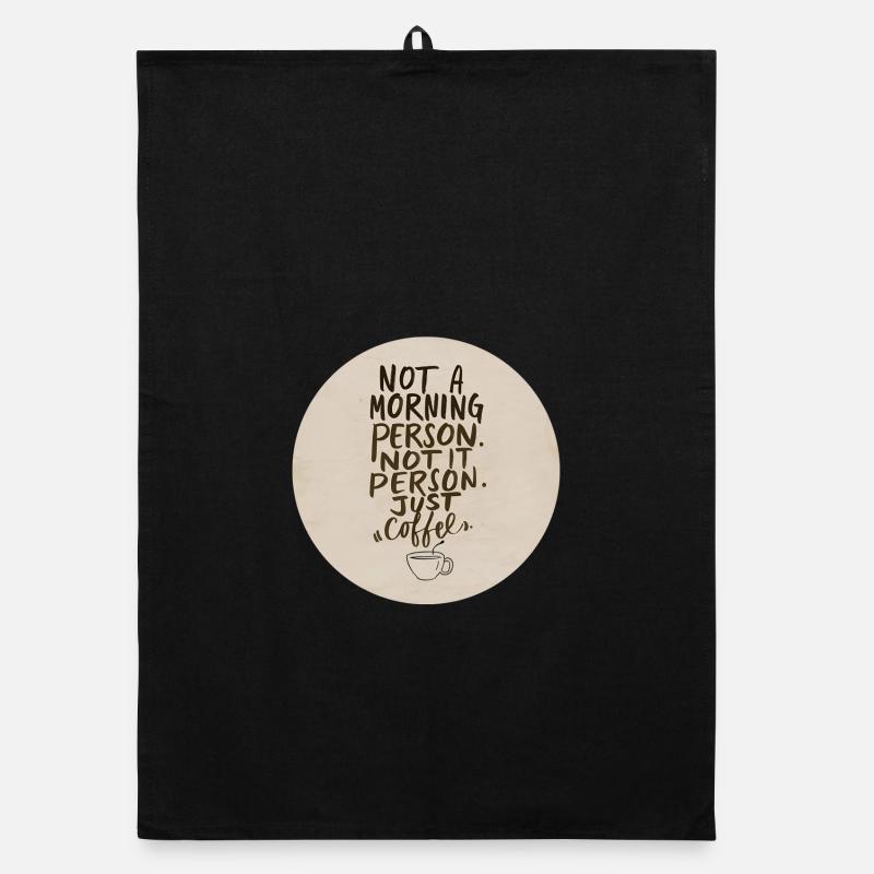 Pas du matin, juste café - Torchon bio - noir
