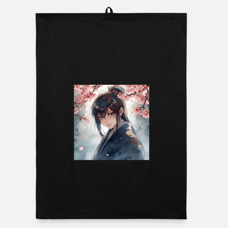 Hanfu under cherry blossoms Organic dish towel