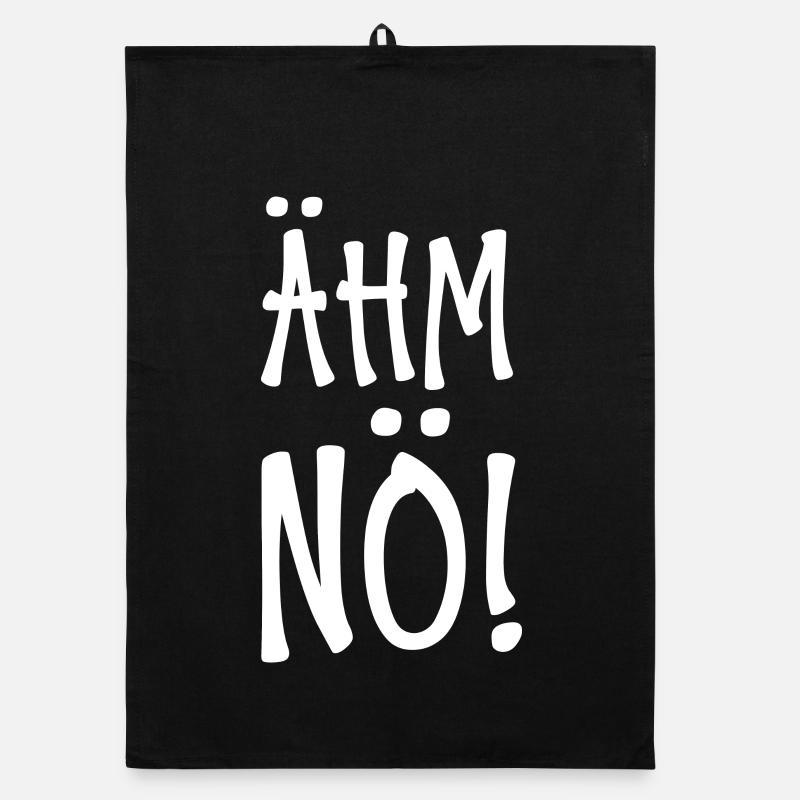 Ähm Nö - Organic Geschirrtuch - Schwarz