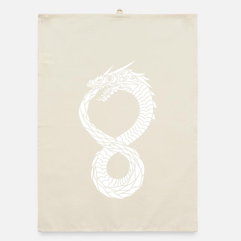 Weißer unendlicher Drache Organic Geschirrtuch