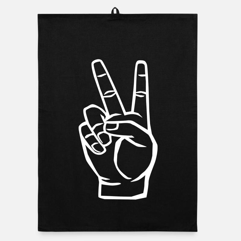 Peace Symbol - Victory Sign Organic dish towel