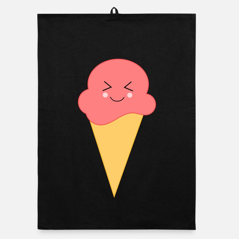 Eis Eiscreme Erdbeereis Organic Geschirrtuch