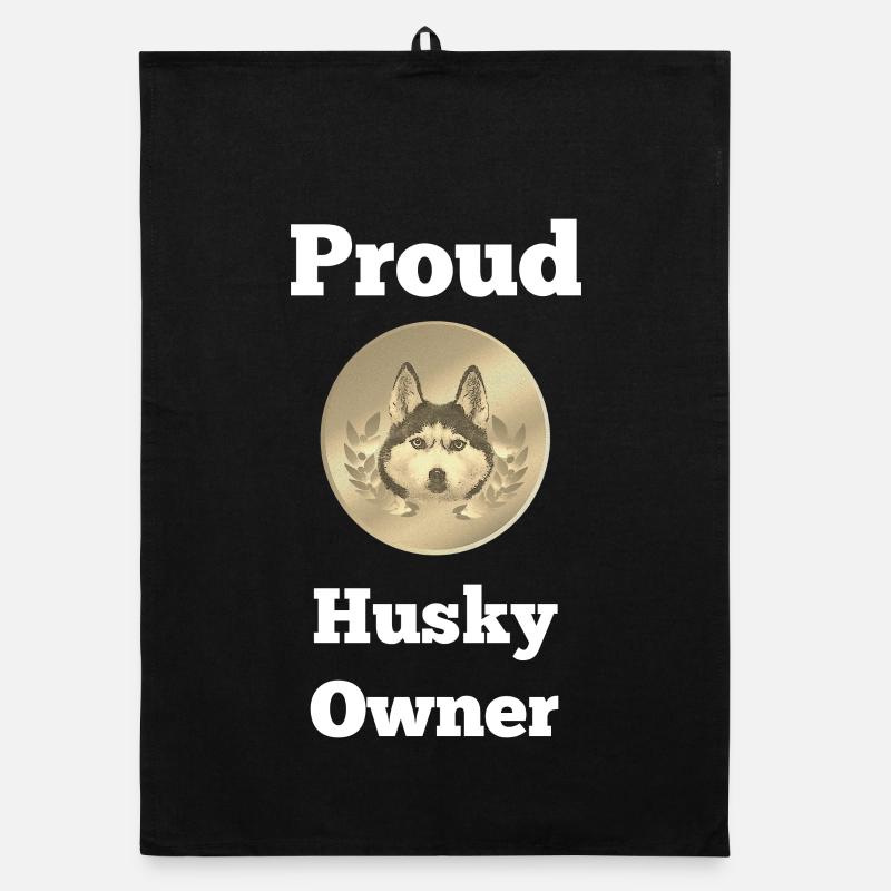 Huskyspruch, Proud Husky Owner Organic Geschirrtuch
