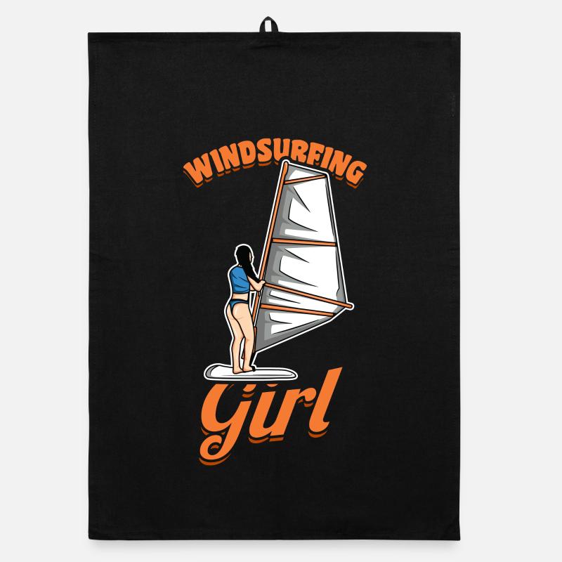 Mädchen Windsurferin Organic Geschirrtuch