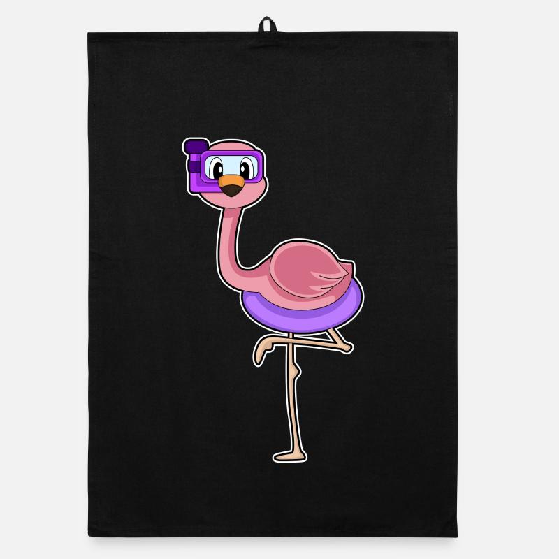 Flamingo Diver Snorkel Plongée Torchon bio
