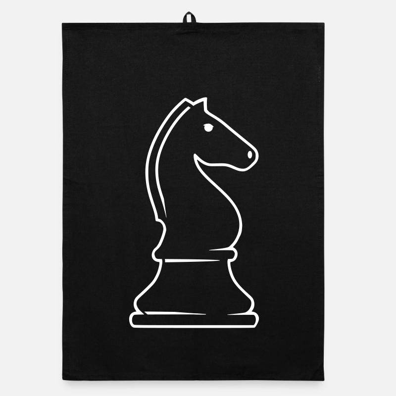 Chess piece knight - two knights, one game Organic dish towel