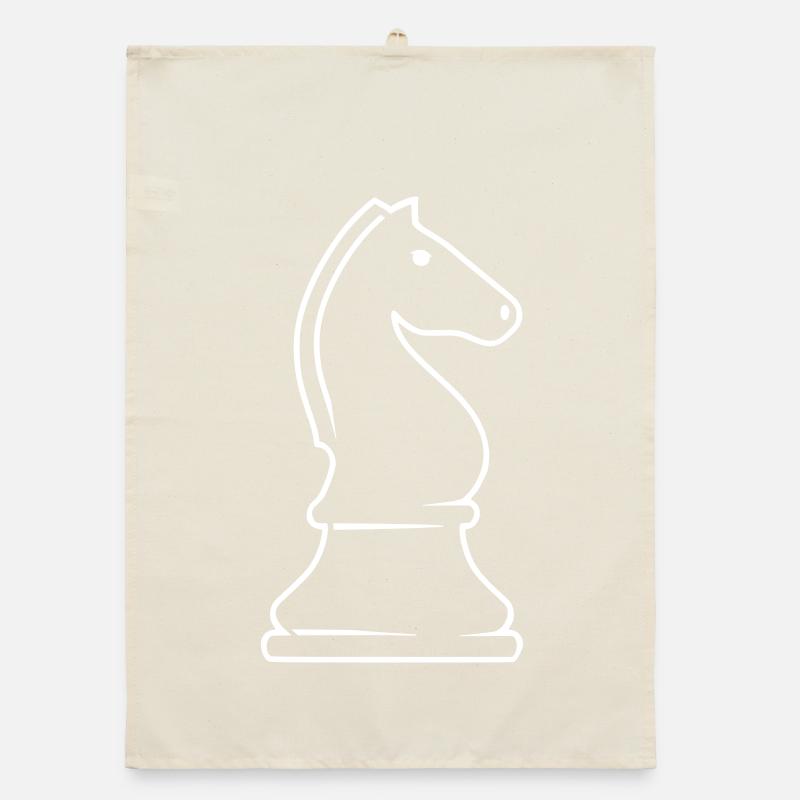 Pièce d’échecs cavalier - deux cavaliers, un jeu Torchon bio