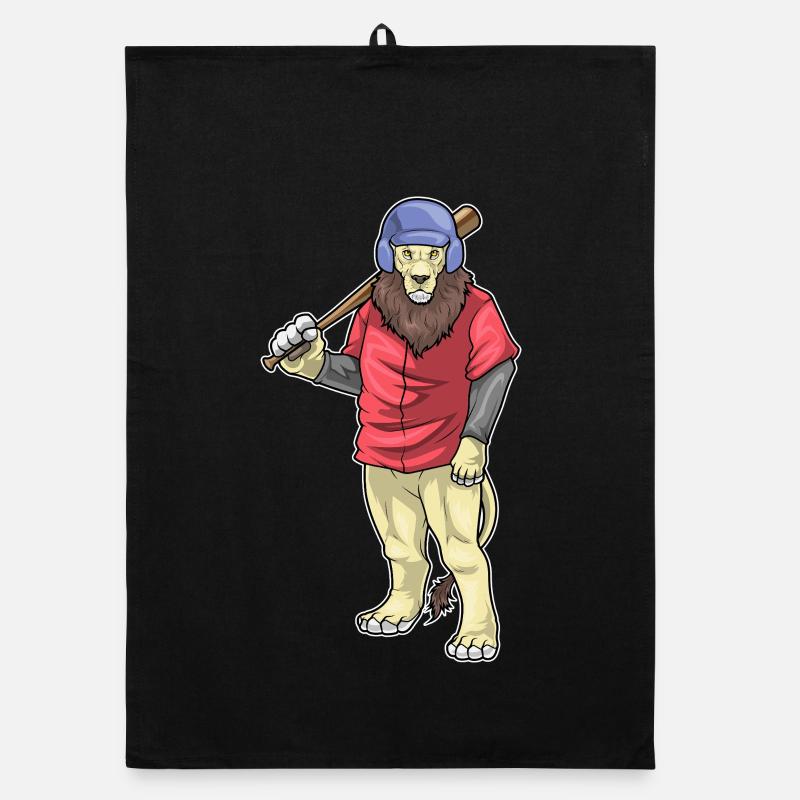 Lion Baseball Baseball Bat Organic dish towel