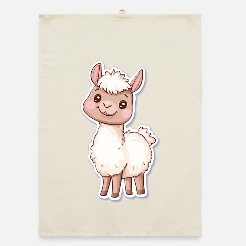 Llama Alpaca Llama Animal Gift Organic dish towel