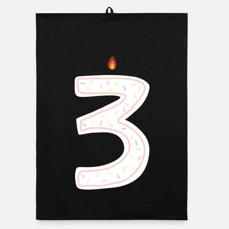 Bougie d’anniversaire festive numéro 3 Design Torchon bio