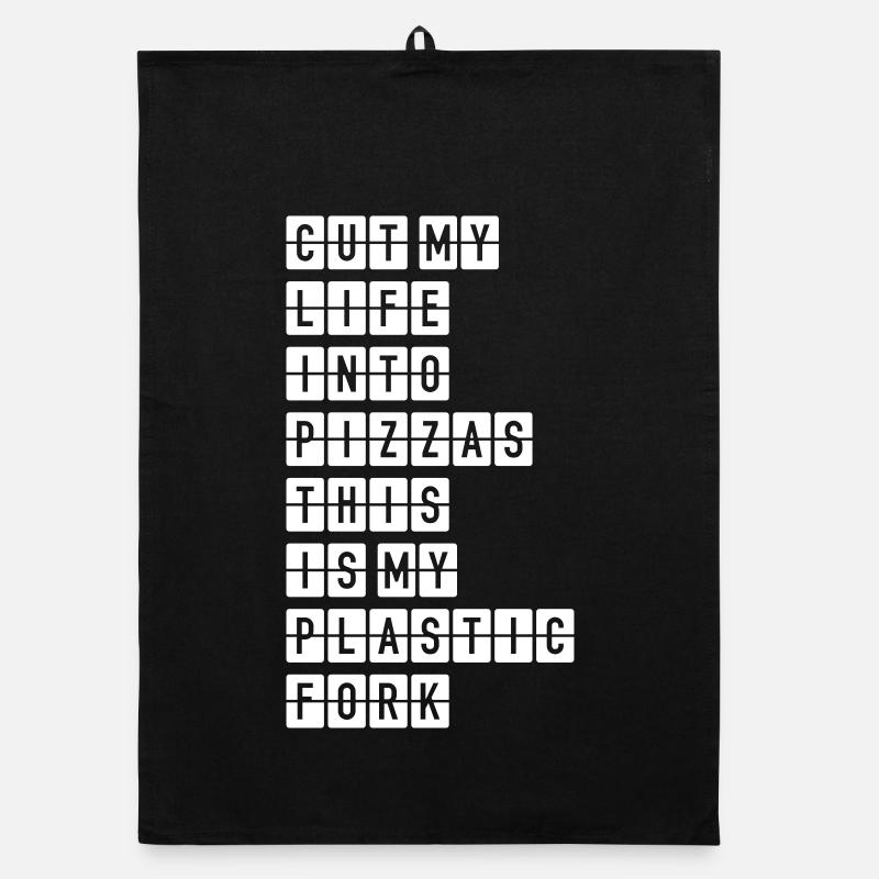 Two Pizzas – Lustiges Party Pizza Design Organic Geschirrtuch