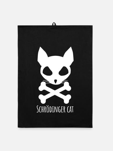 Schrödingers Katze - Organic Geschirrtuch - Schwarz - Vorne