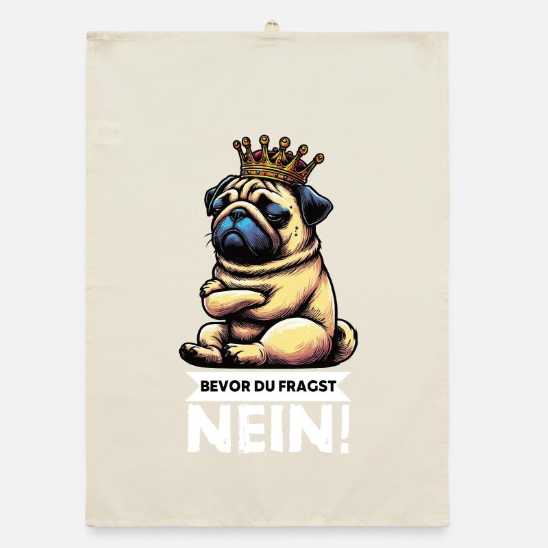 Bevor Du Fragst Mops Möpse Mopsbesitzer Mopshalter Organic Geschirrtuch