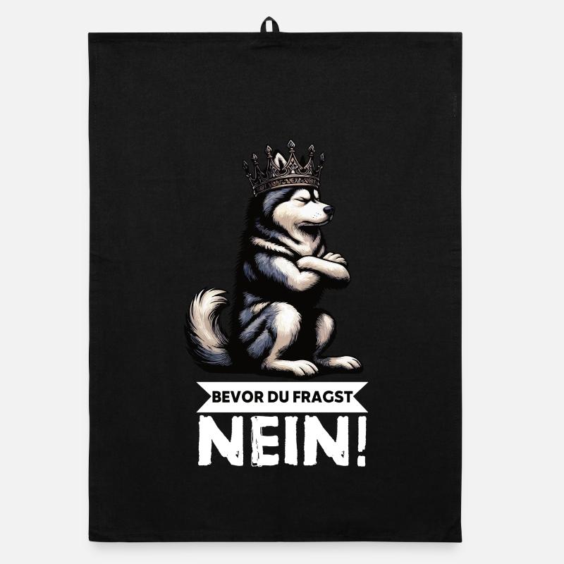 Before you ask Husky Huskies Husky Owners Organic dish towel