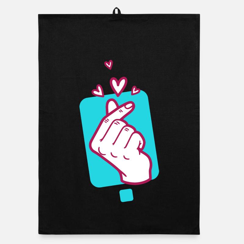 Kpop Doigt coréen en forme de cœur mignon Coréen Pop Amour Torchon bio