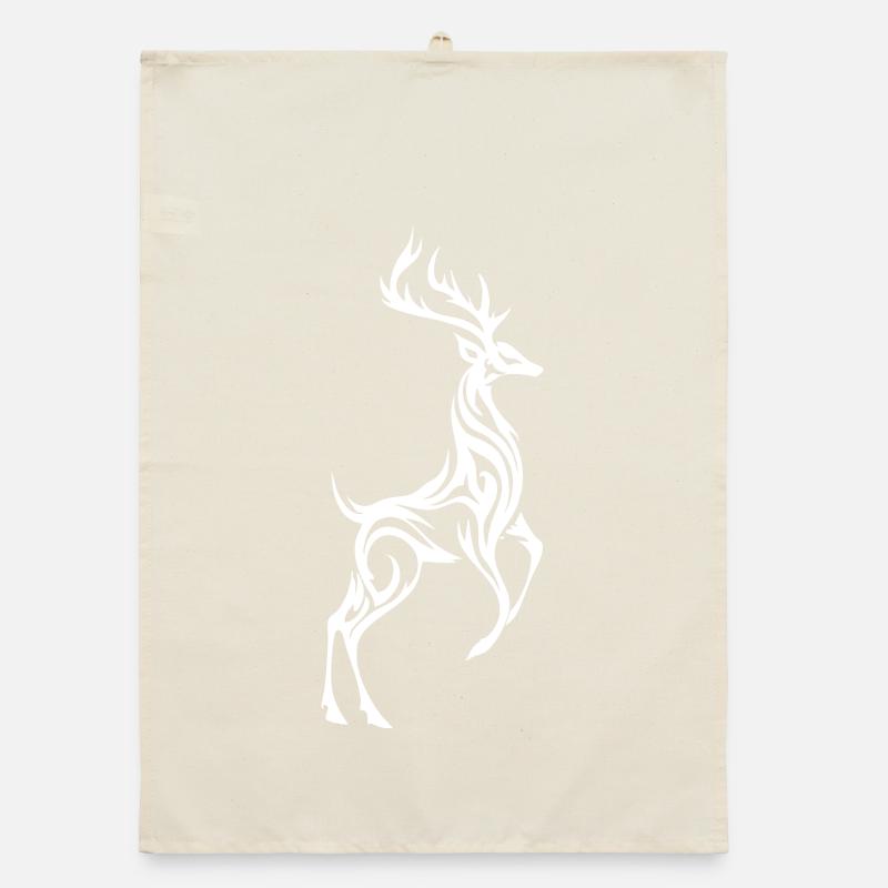 Silhouette de cerf sauvage Torchon bio