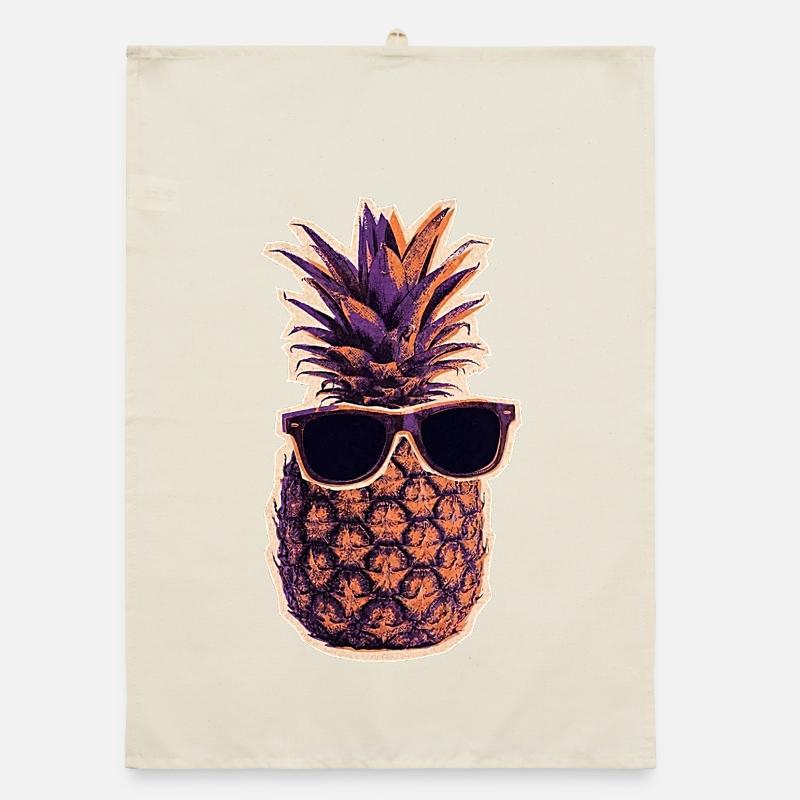 Ananas cool avec lunettes de soleil Torchon bio
