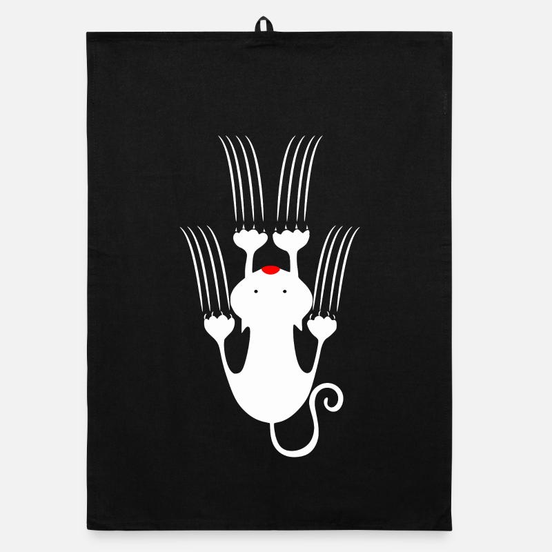 Griffes de chat griffées par un propriétaire de chat drôle Torchon bio