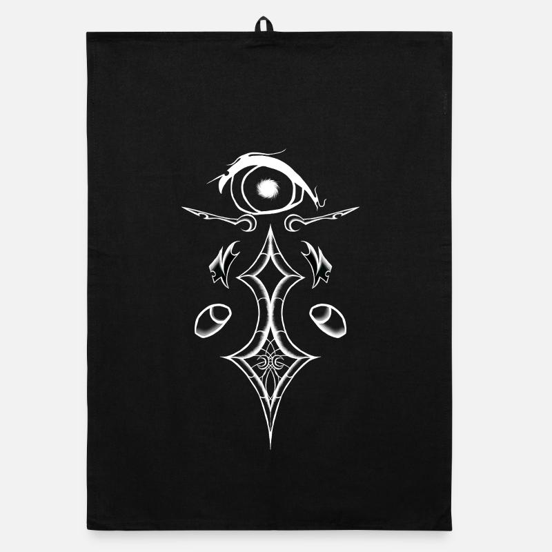 Style de glyphe d’œil ornementatif - Torchon bio - noir