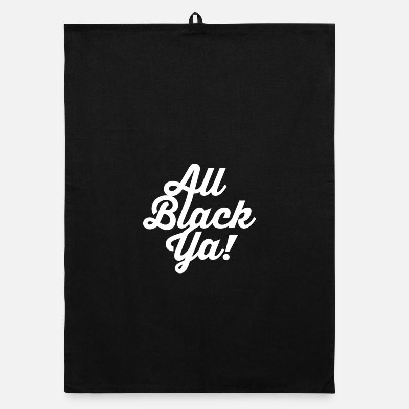 All Black Ya Typo Shirt Organic Geschirrtuch