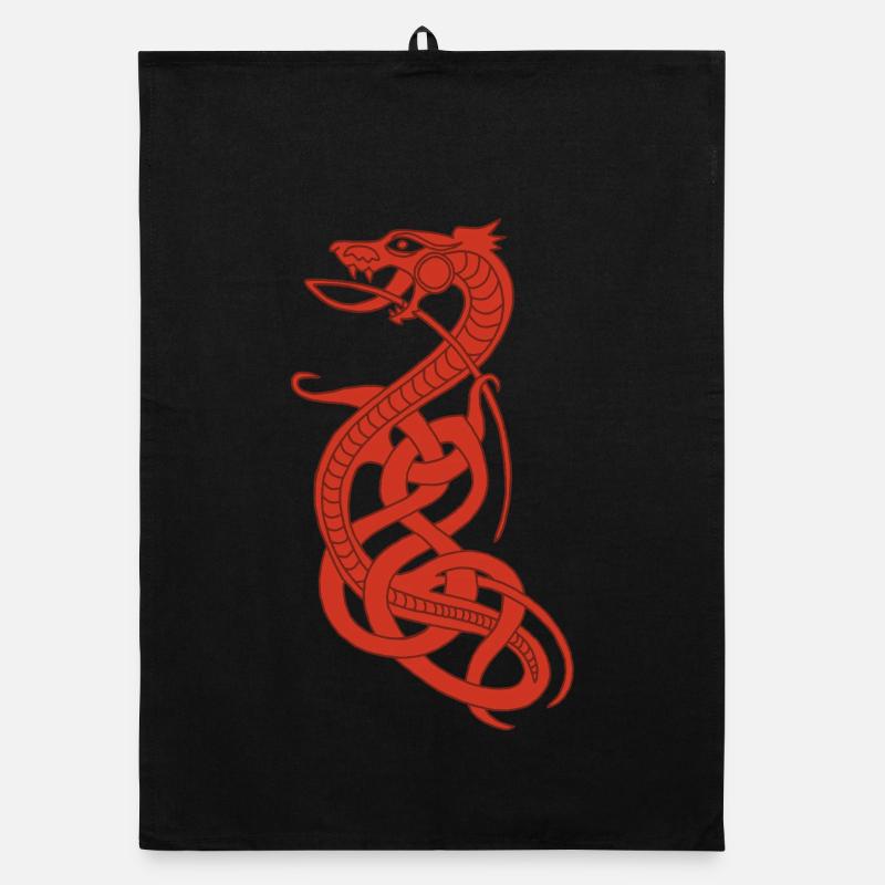 Unendliche rote Schlange Organic Geschirrtuch
