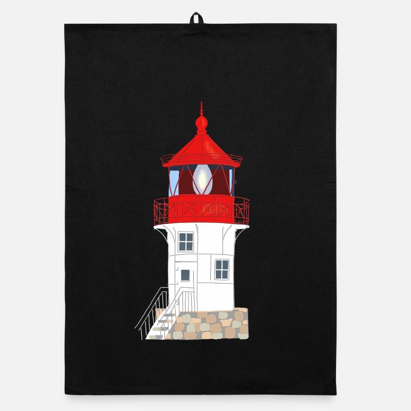 Île de Hiddensee, phare Gellen, pas de texte Torchon bio