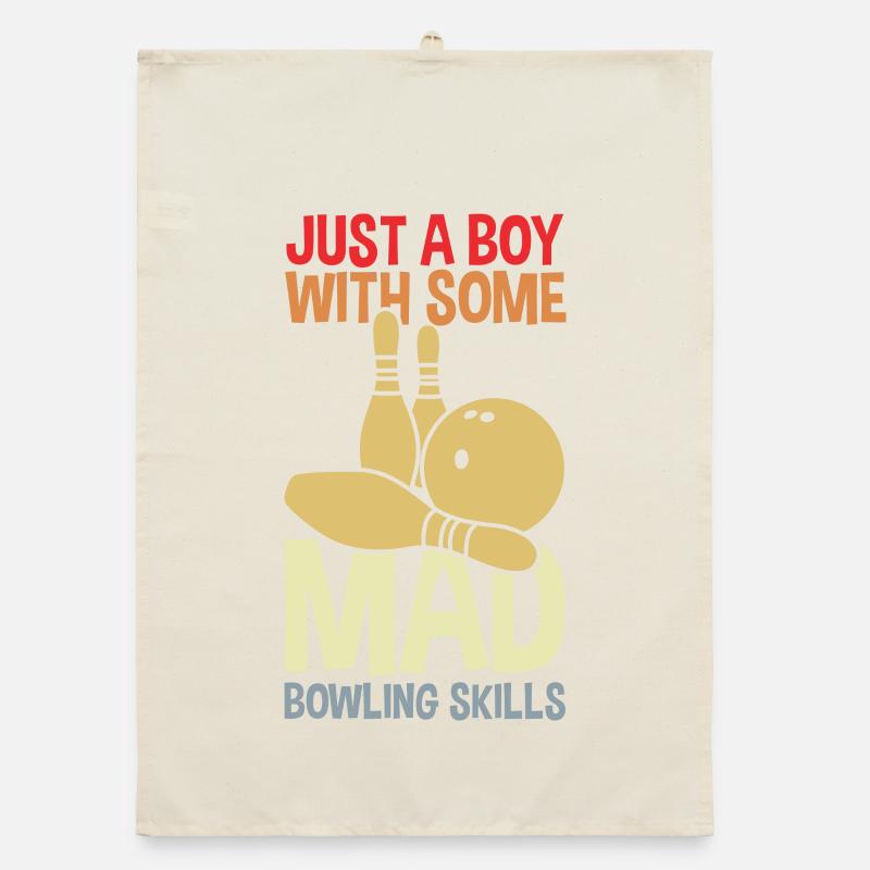 Drôle de garçon de bowling Torchon bio